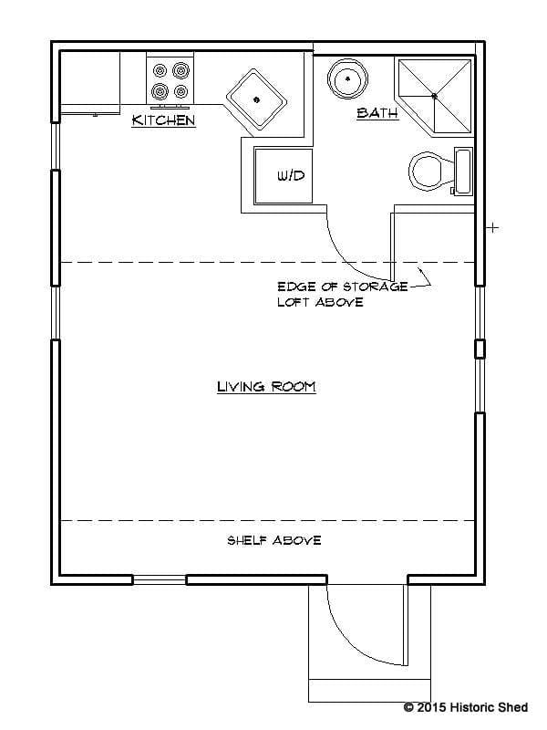 16'x20' Cottage Floor Plan