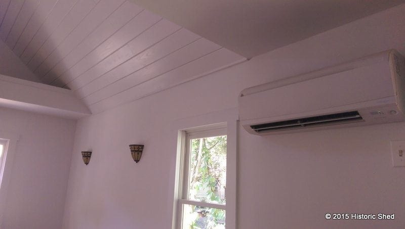 A mini split AC system provides heat and cooling