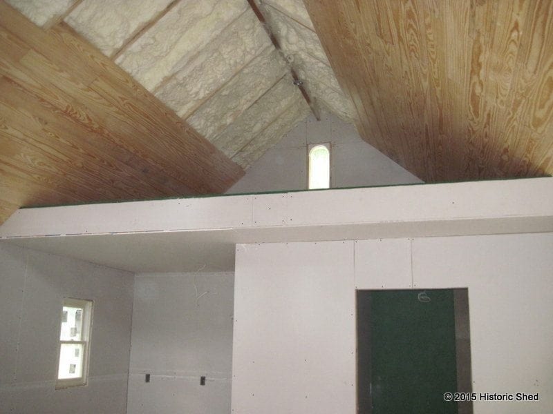 The cottage was insulated with batt insulation on the walls and spray foam on the ceiling and under the floor