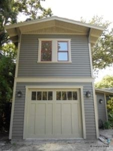 two-story one-car garage apartment historic shed